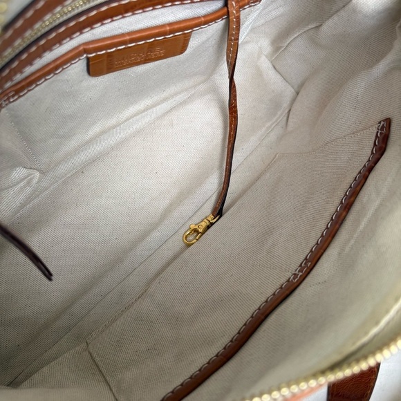 MICHAEL KORS Caramel Honey Tan Croc Embossed Genuine Leather Satchel Tote - Picture 6 of 16